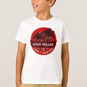 Kinderkleidung Rote Palme individuelle Name T-Shirt