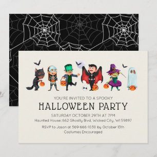 Kinderkostüm Party Halloween Einladung