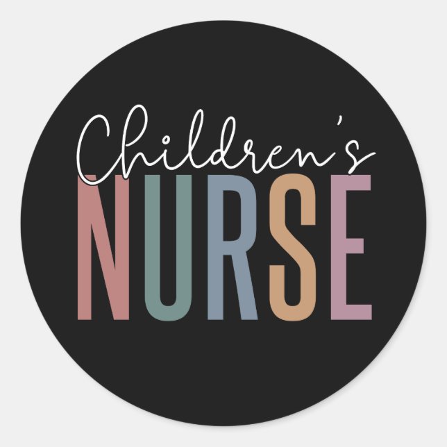 Kinderkrankenhaus | Retro Children's Nursing Runder Aufkleber (Vorderseite)