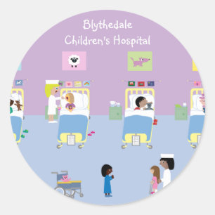 Kinderkrankenhausgarten individuell anpassbar runder aufkleber