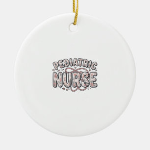 Kinderkrankenschwester Florales Vintage-Stichdesig Keramik Ornament