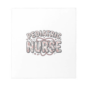 Kinderkrankenschwester Florales Vintage-Stichdesig Notizblock