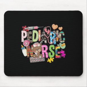 Kinderkrankenschwester Süßer Bunter Bär Lustige Ki Mousepad