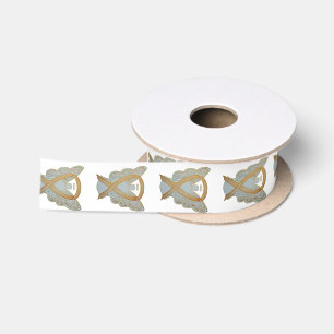 Kinderkrebs-Bewusstsein Gold Engel Ribbons Satinband