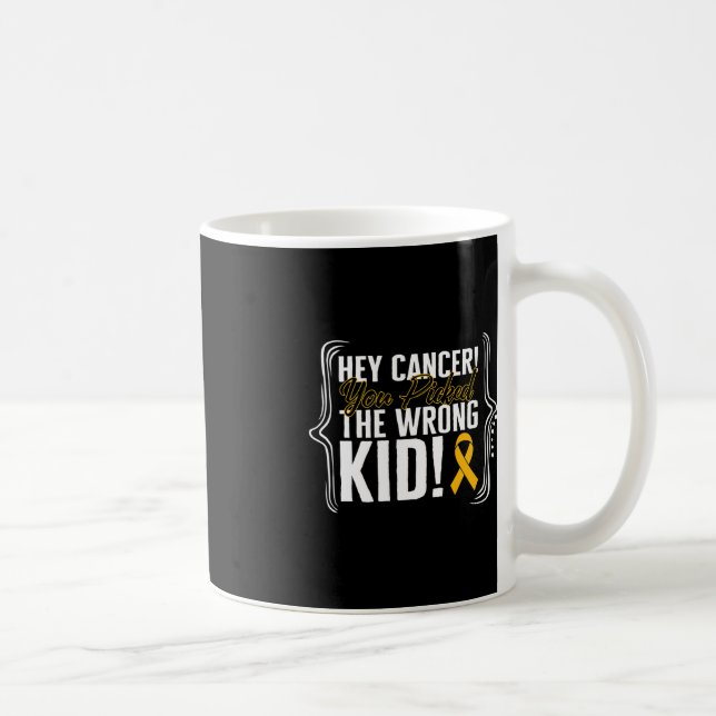 Kinderkrebs-Bewusstsein Kid Warrior Ribbon Stro Kaffeetasse (Rechts)