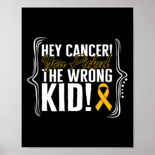 Kinderkrebs-Bewusstsein Kid Warrior Ribbon Stro Poster