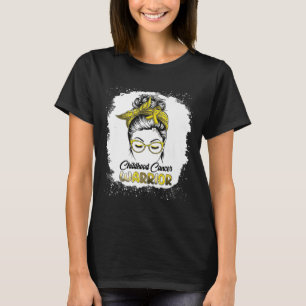 Kinderkrebs-Bewusstsein Messy Bun Hair Support T-Shirt