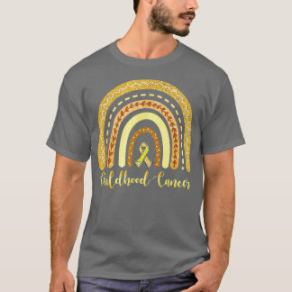 Kinderkrebs-Bewusstsein Rainbow Strong Gold Rib T-Shirt