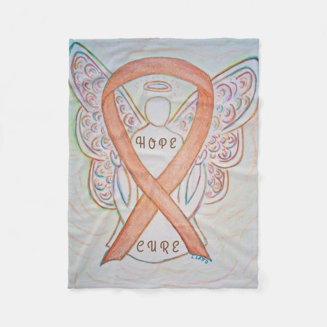 Kinderkrebs-Bewusstsein Ribbon Engel Blanket Fleecedecke (Vorderseite)