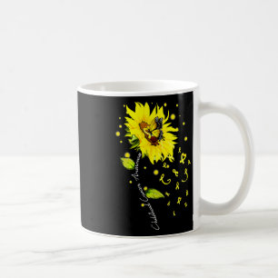 Kinderkrebs-Bewusstsein Sonnenblume Schmetterling Kaffeetasse