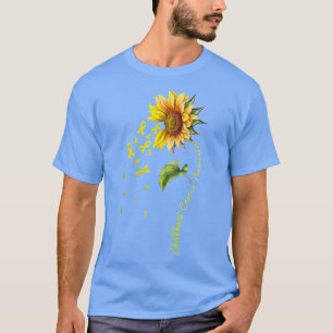Kinderkrebs-Bewusstsein Sonnenblumen-T - Shirt