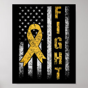 Kinderkrebs-Bewusstseinsmonat Amerikanische Flagge Poster