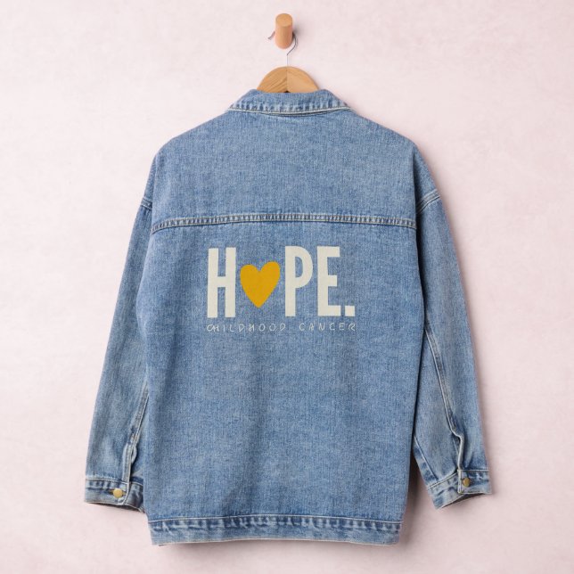 Kinderkrebs Hoffnung Womens Denim Jacket Jeansjacke (Hangar)