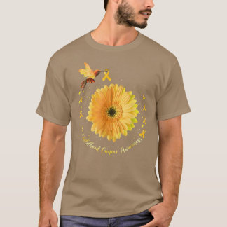 Kinderkrebs-Sensibilisierungshemd Hummingbird Gold T-Shirt