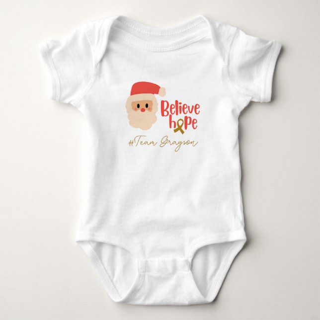 Kinderkrebs Weihnachten Custom Baby Bodysuit Baby Strampler (Vorderseite)