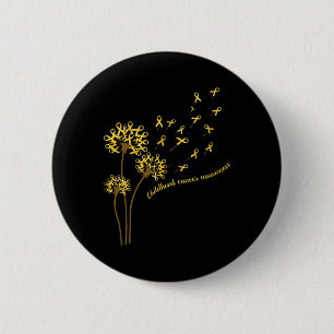Kinderkrebsbewusstsein Dandelion Blume Gold R Button