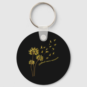 Kinderkrebsbewusstsein Dandelion Blume Gold R Schlüsselanhänger