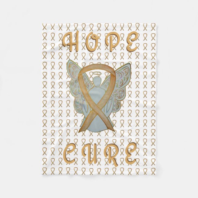Kinderkrebsbewusstsein Gold Ribbon Blanket Fleecedecke (Vorderseite)