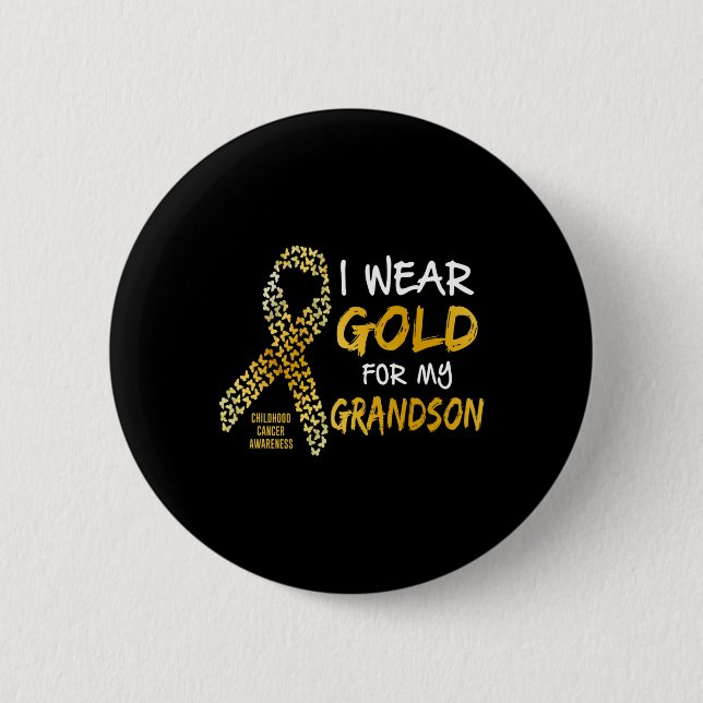 Kinderkrebsbewusstsein Gold Ribbon - Frauenförderu Button (Vorderseite)
