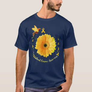 Kinderkrebsbewusstsein Hummingbird Gold Sunfl T-Shirt