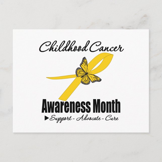 Kinderkrebsbewusstsein Monat Ribbon-Schmetterling Postkarte (Vorderseite)