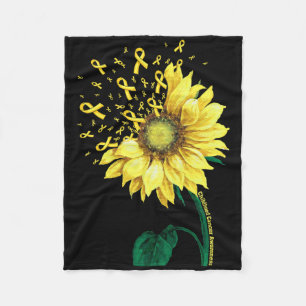 Kinderkrebsbewusstsein Sonnenblume Gelbes Band Fleecedecke
