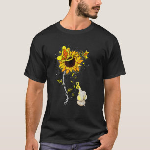 Kinderkrebsbewusstsein Sonnenblumen-Elefanten-Männ T-Shirt