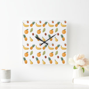 Kinderkrippe - Früchte, Quadratische Wanduhr