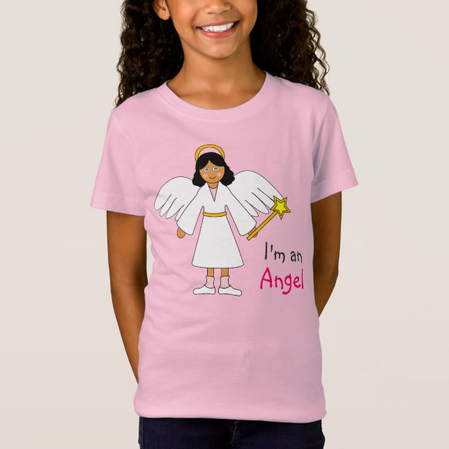 Kinderkrippe - Niedliches "Ich bin ein Engel"-Desi T-Shirt (Vorderseite)