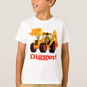 Kinderkundenspezifischer Slogan-Gelb-Bau-Gräber T-Shirt