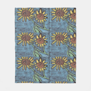 Kinderkunst für CHOC - Sonnenblumen Forever Fleecedecke