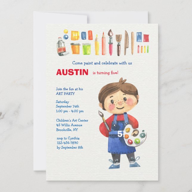 Kinderkünstler-Einladung Einladung (Vorderseite)