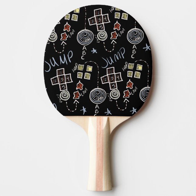 Kinderlehrer Spaß Recess Playground Chalkboard Tischtennis Schläger (Vorderseite)
