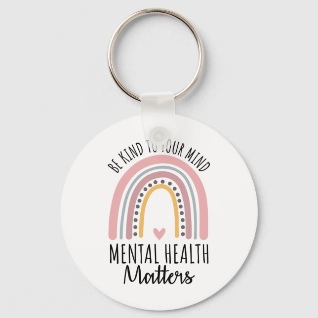 Kinderliche Gesundheitsprobleme Polka Dot Rainbow  Schlüsselanhänger (Vorderseite)