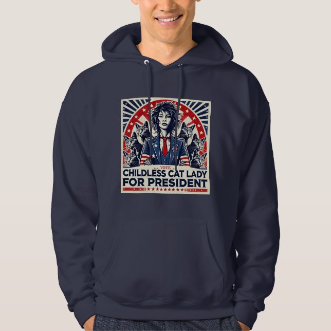 Kinderlose Cat Lady für den Präsidenten Hoodie (Vorderseite)