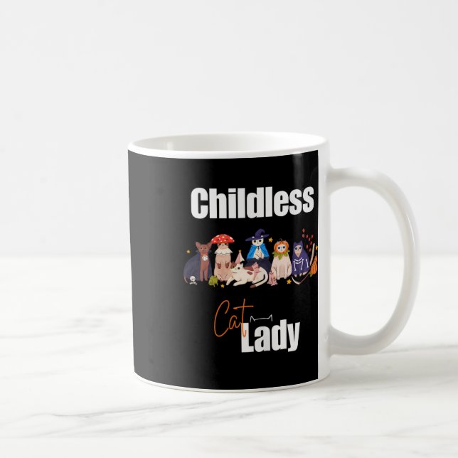 Kinderlose Cat Lady Tank Kaffeetasse (Rechts)