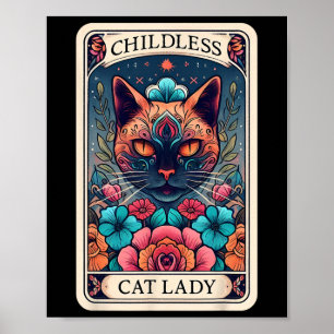 Kinderlose Cat Lady Tarot Card 2 Poster
