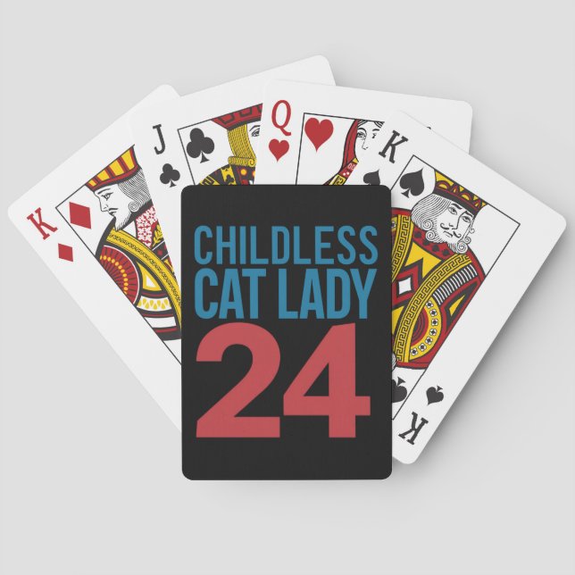 Kinderlose Cat Lady Voting Election 2024 USA Spielkarten (Rückseite)