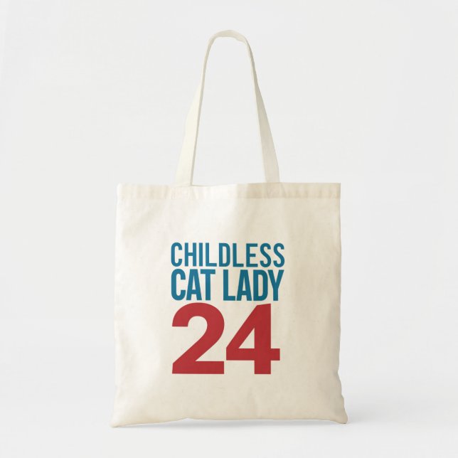 Kinderlose Cat Lady Voting Election 2024 USA Tragetasche (Vorne)