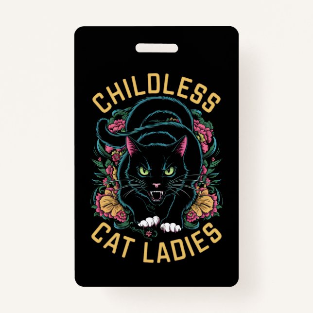 Kinderlose Cat Ladys 2024 Feminist Ausweis (Vorderseite)