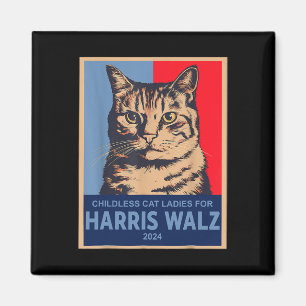 Kinderlose Cat Ladys For Harris Waltz 2024 Funny C Magnet