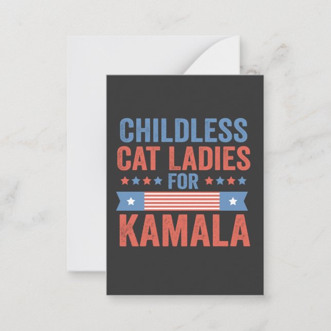Kinderlose Cat Ladys for Kamala 2024 Mitteilungskarte (Vorderseite)