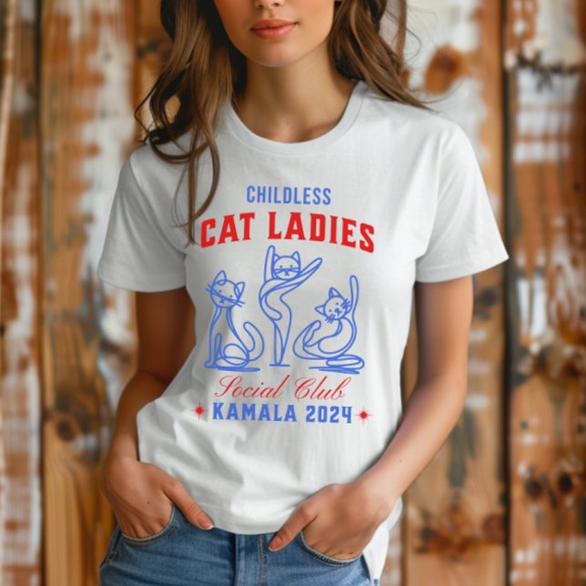 Kinderlose Cat Ladys for Kamala 2024 Wahl T-Shirt (Von Creator hochgeladen)