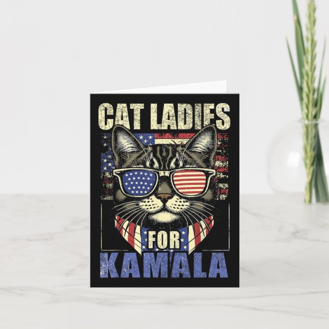 Kinderlose Cat Ladys for Kamala Harris 2024 Electi Karte (Vorderseite)