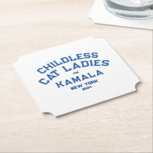 Kinderlose Cat Ladys für Kamala 2024 Custom Untersetzer
