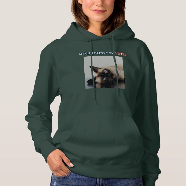 Kinderlose Cat Ladys Pro Democracy Hoodie (Vorderseite)
