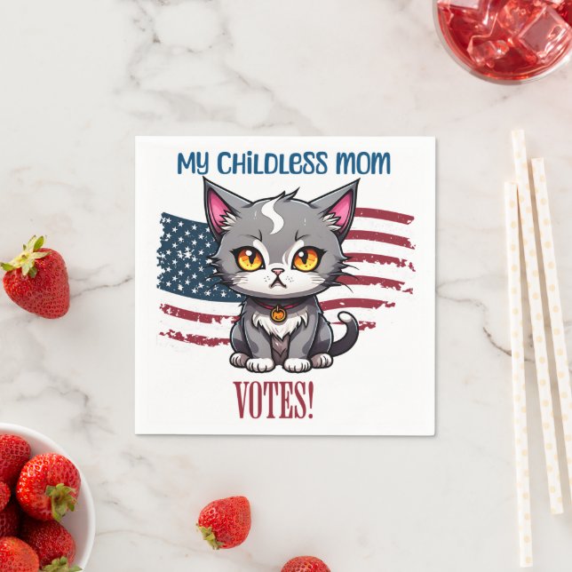 Kinderlose Cat Ladys Pro Democracy Serviette (Beispiel)