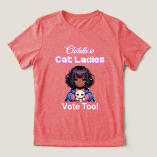 Kinderlose Cat Ladys wählen auch! Harris Walz 2024 Tri-Blend Shirt