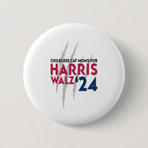 Kinderlose Cat-Mamas für Harris Walz "24 Button