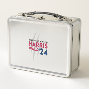 Kinderlose Cat-Mamas für Harris Walz "24 Metall Brotdose